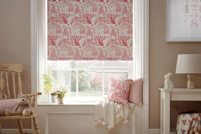 pink patterned bespoke blind