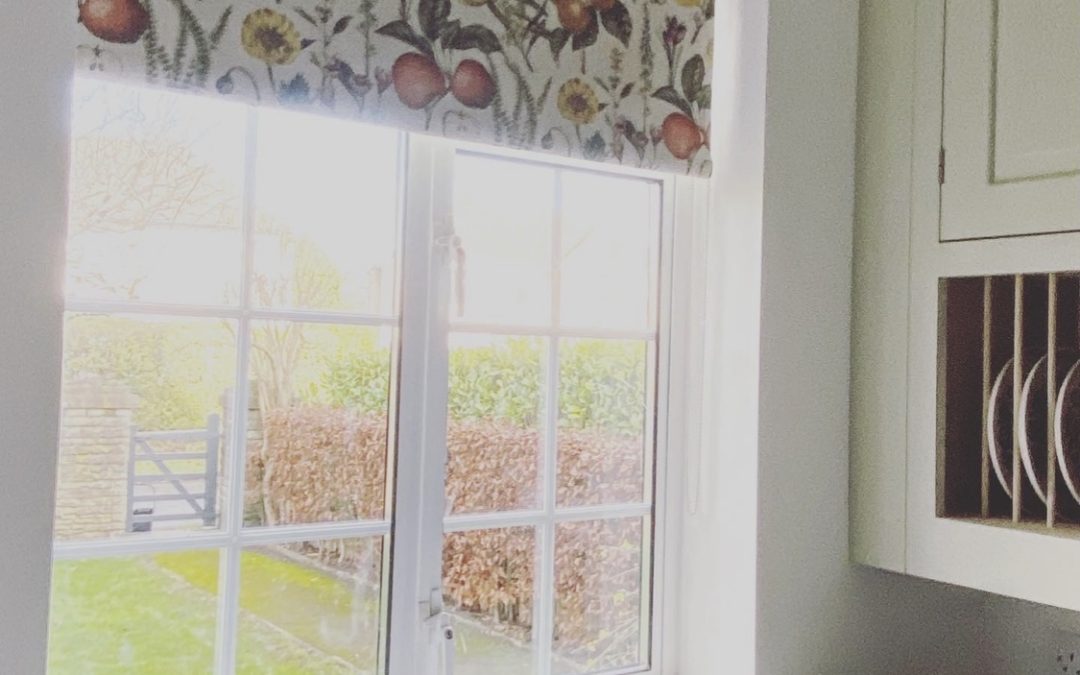 Bespoke blind with fruit print